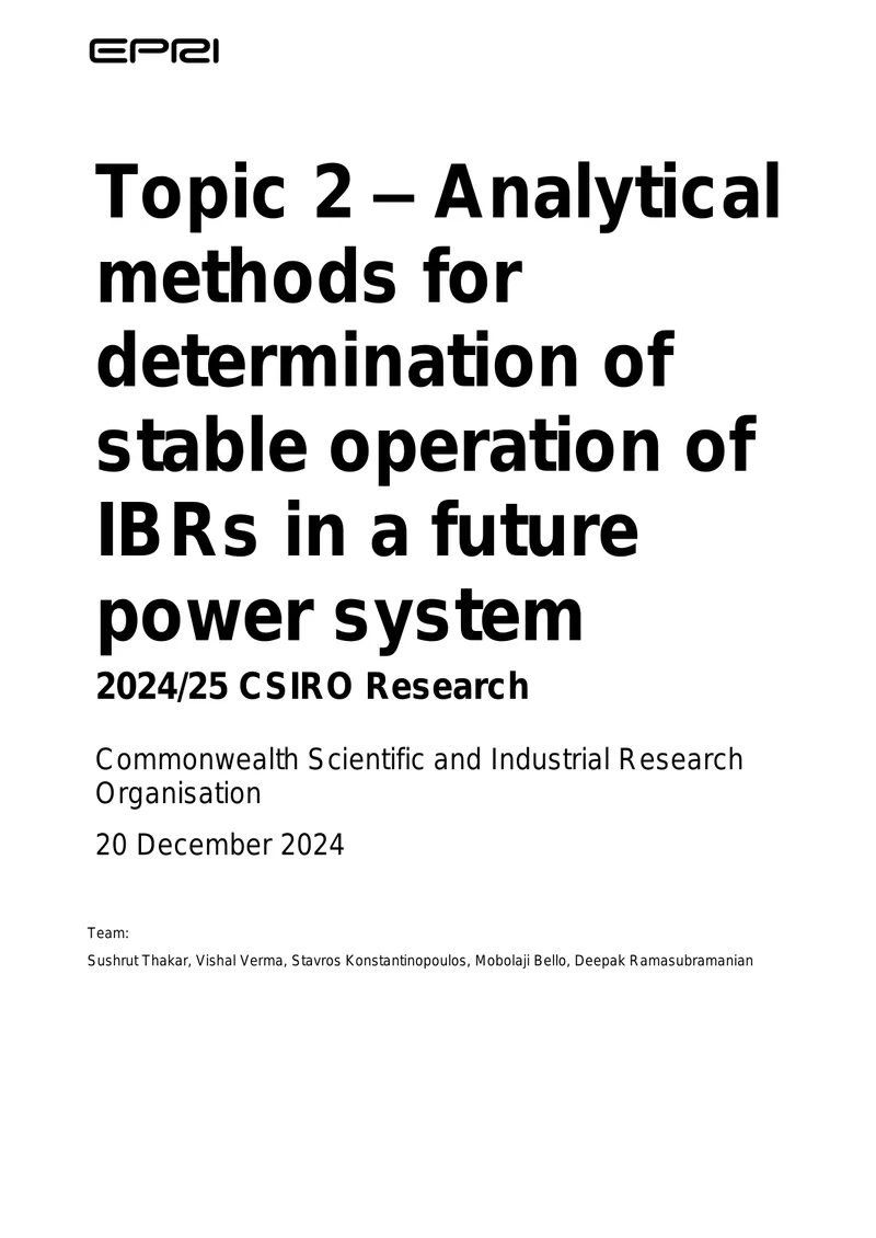 Analytical Methods for Inverter-Based Resources Stability