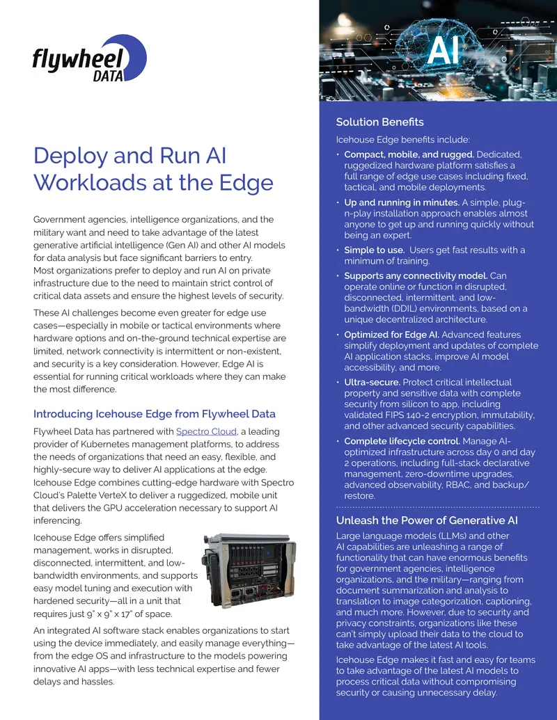 Icehouse Edge for AI Workloads at the Edge