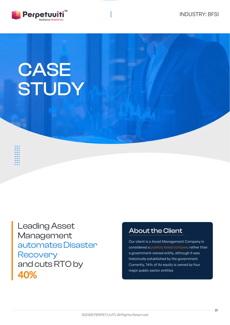 Disaster Recovery Automation Case Study for Asset Management