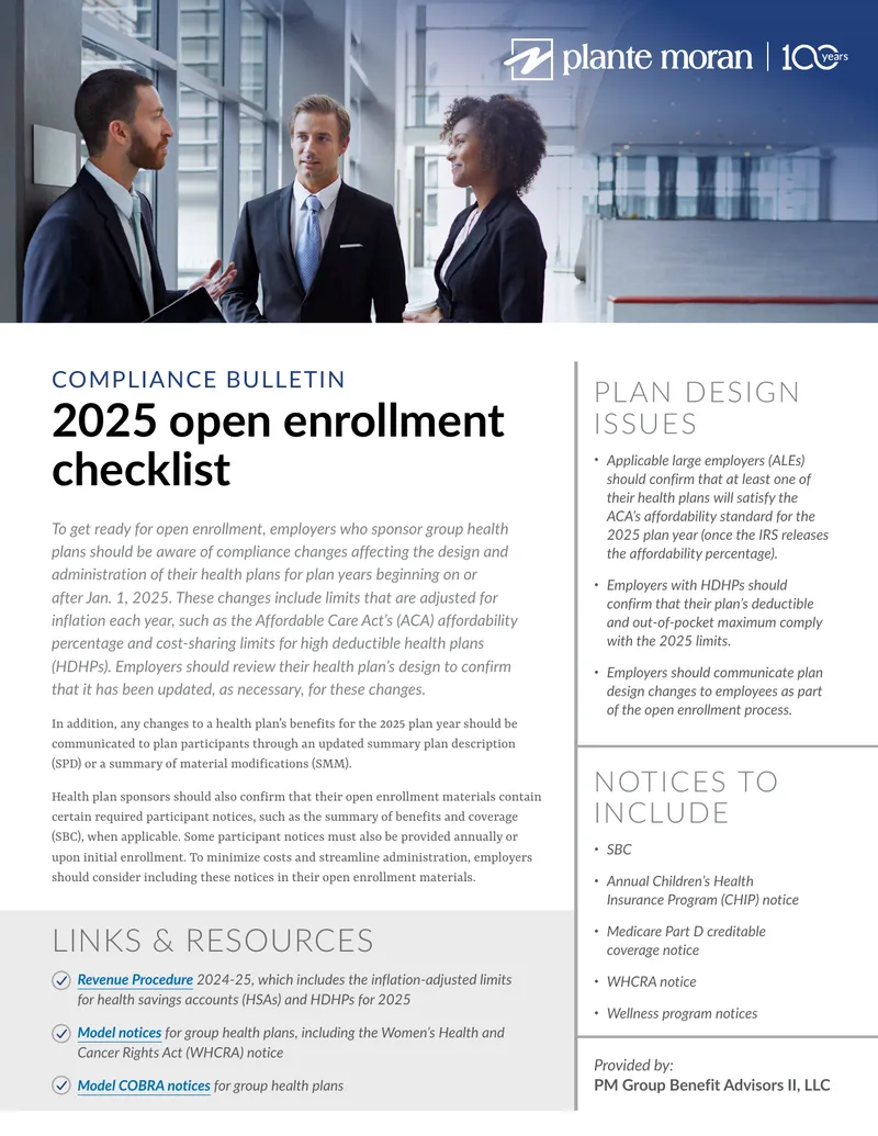 2025 Open Enrollment Compliance Bulletin