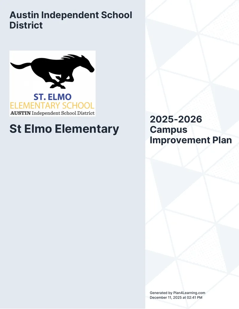 St Elmo Elementary Campus Improvement Plan 2025-2026