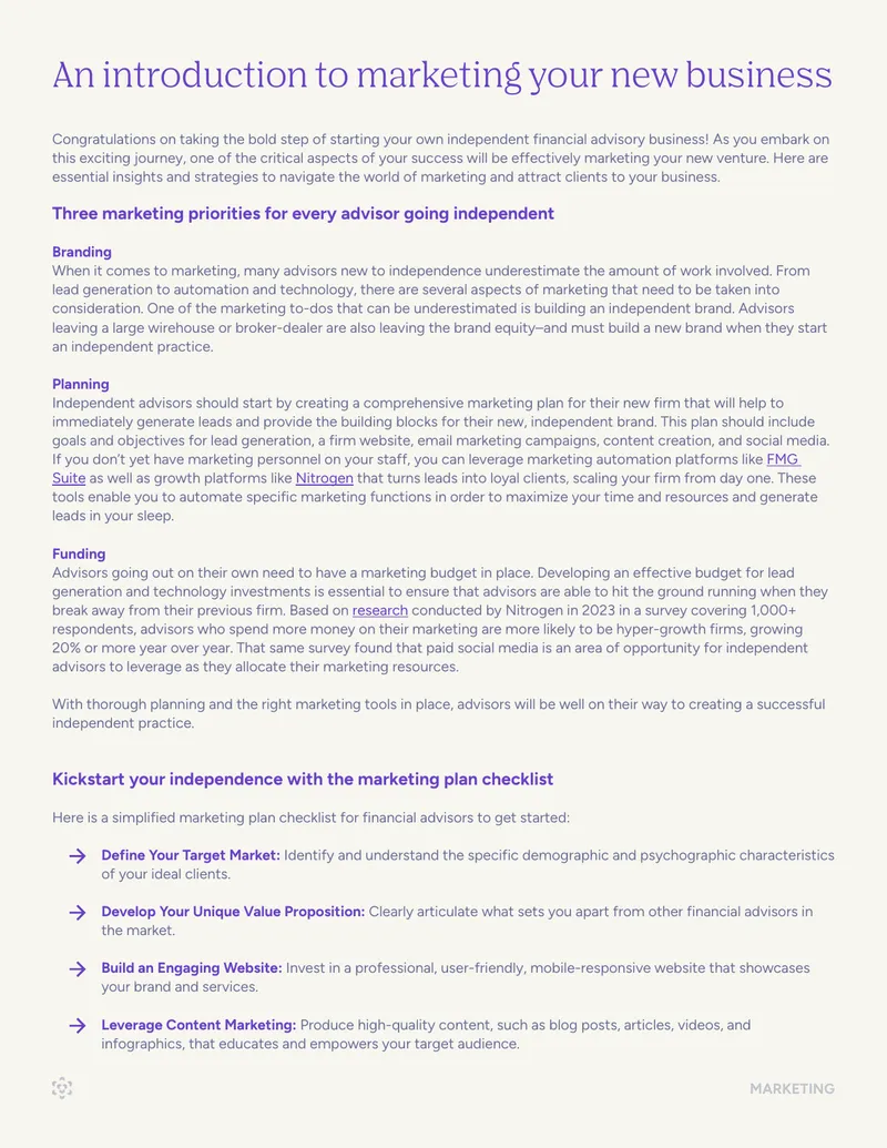 Marketing Strategies for Independent Financial Advisors