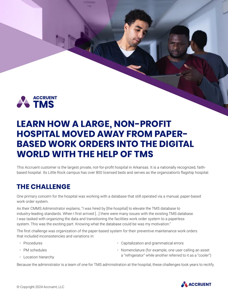 Transitioning to a Digital Work Order System in Healthcare