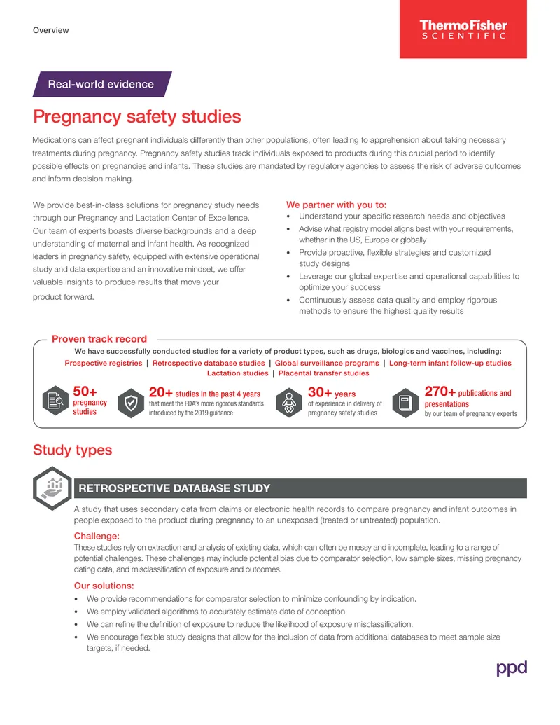 Pregnancy Safety Studies and Research Solutions