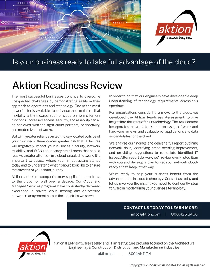 Aktion Readiness Review for Cloud Adoption