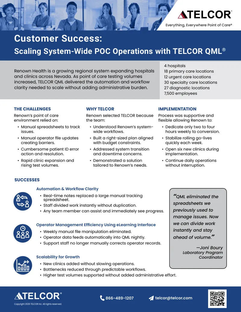 Scaling Point of Care Operations with TELCOR QML