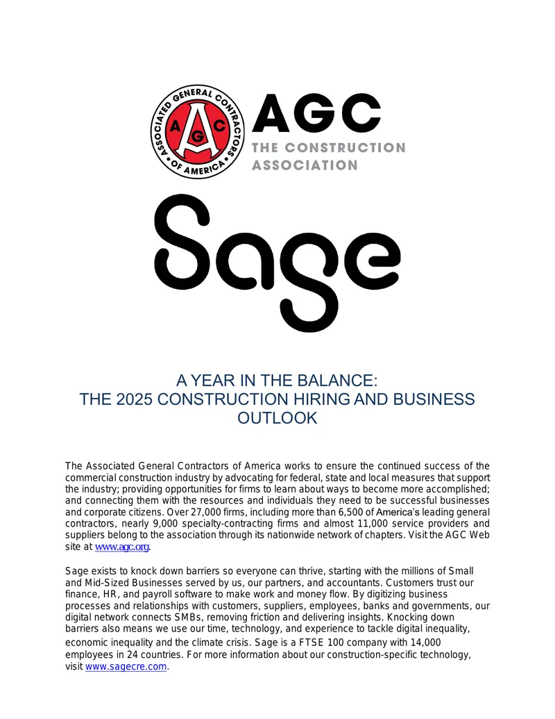 2025 Construction Hiring and Business Outlook Survey Results