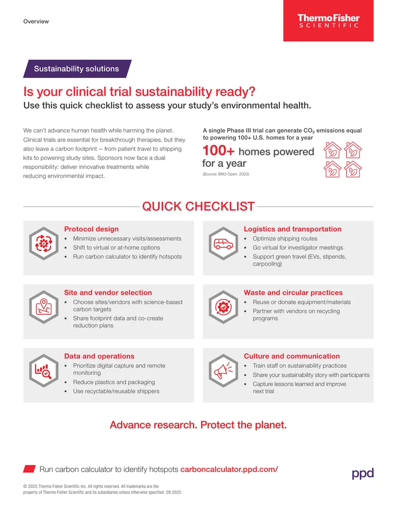 Clinical Trial Sustainability Assessment Checklist
