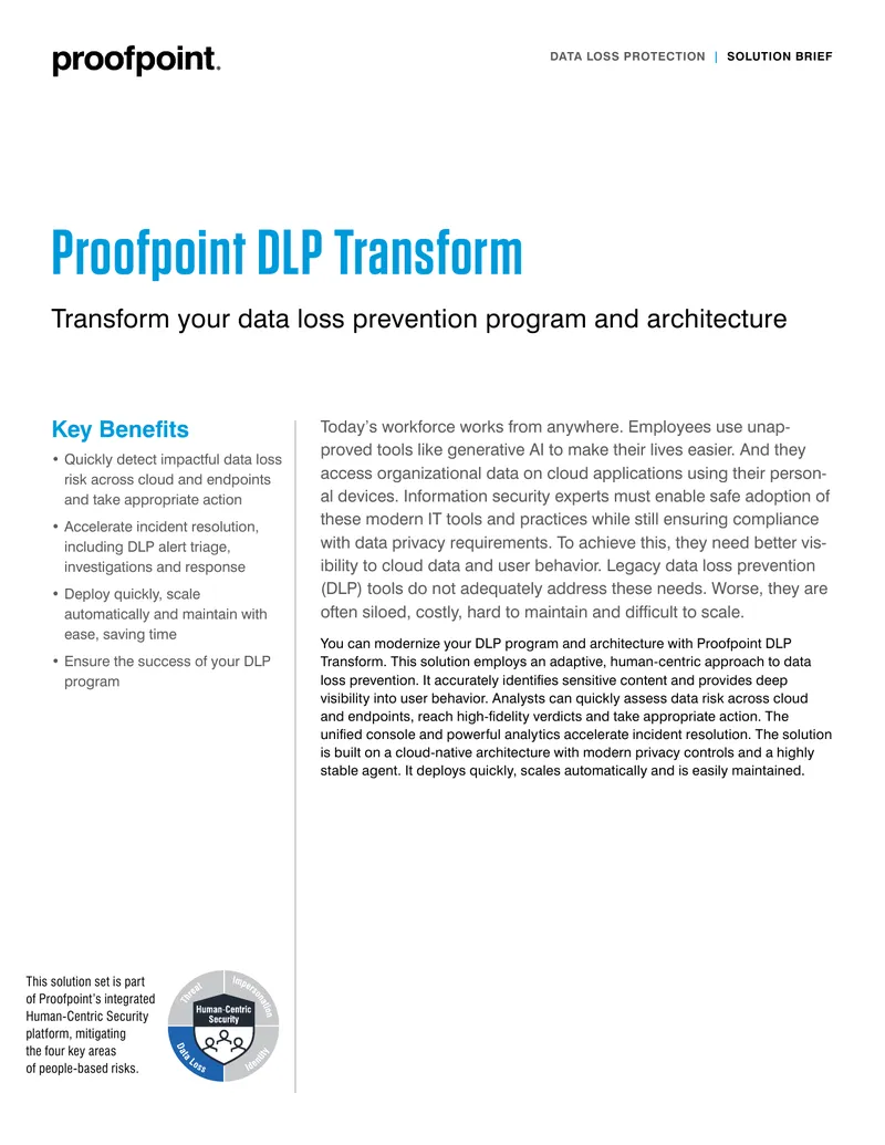 Data Loss Prevention Transformation Solution Brief