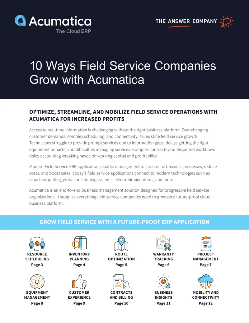 Field Service Growth Strategies with Acumatica