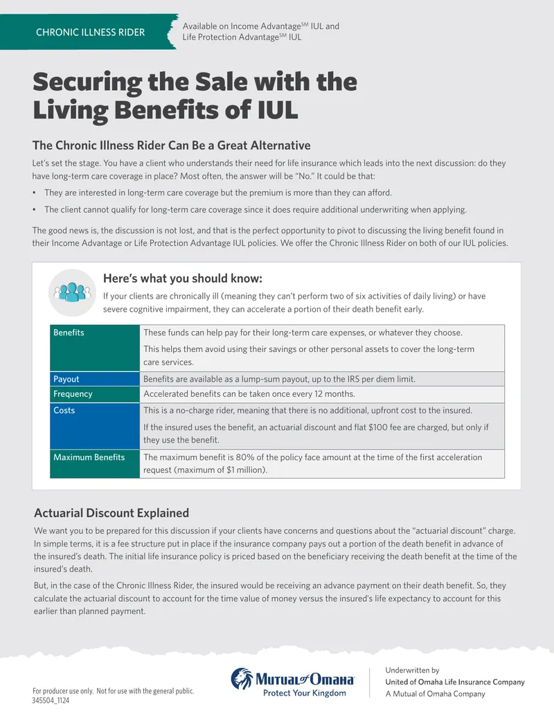Chronic Illness Rider for Life Insurance Policies