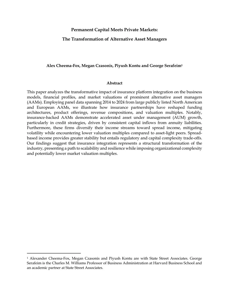 Impact of Insurance Integration on Alternative Asset Managers