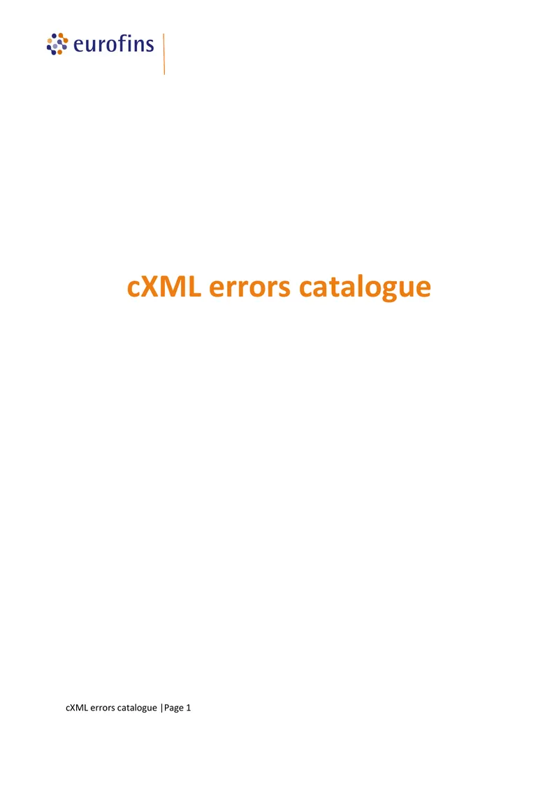 cXML Errors Catalogue and Resolution Guide