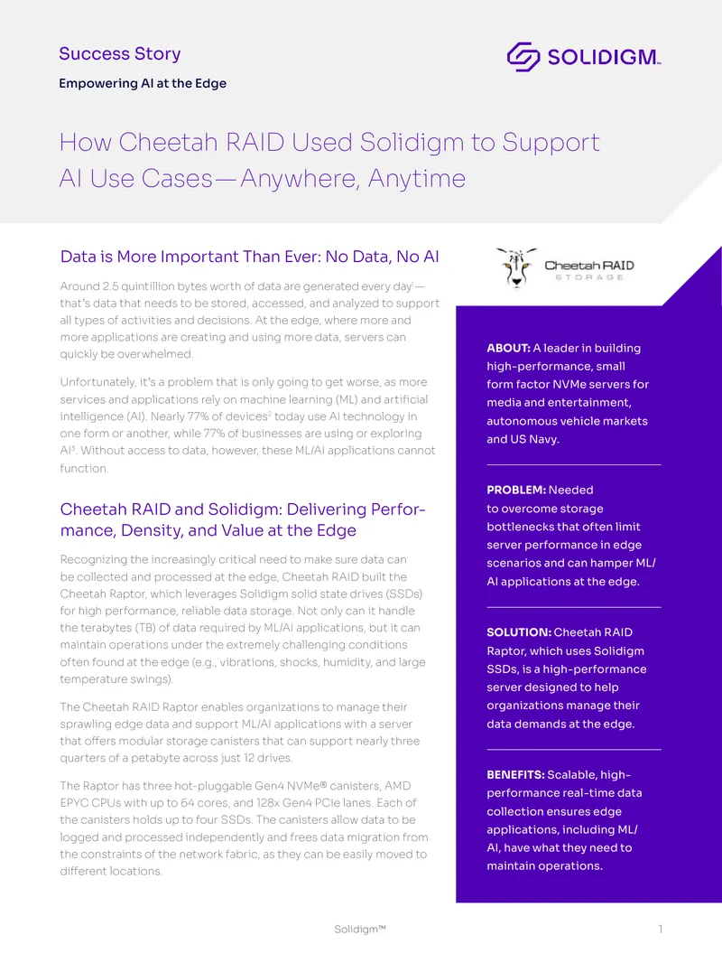 Cheetah RAID Raptor Performance and Reliability