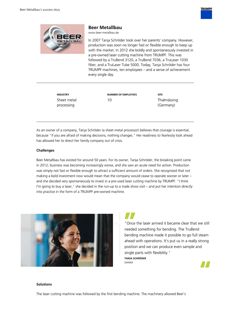 Beer Metallbau Company Success Story