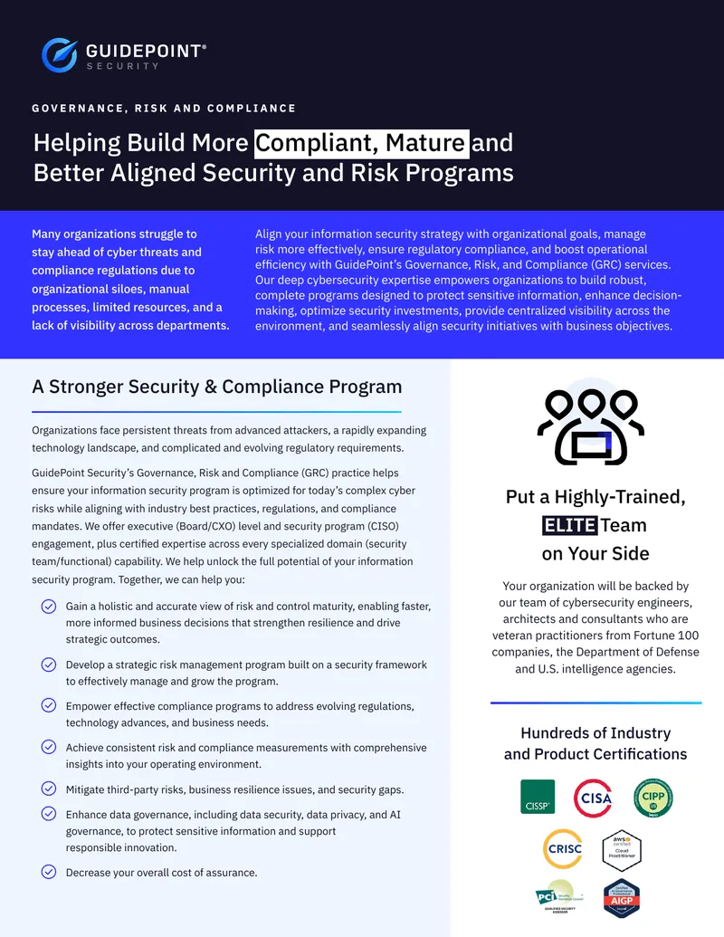 Governance, Risk, and Compliance Services Overview