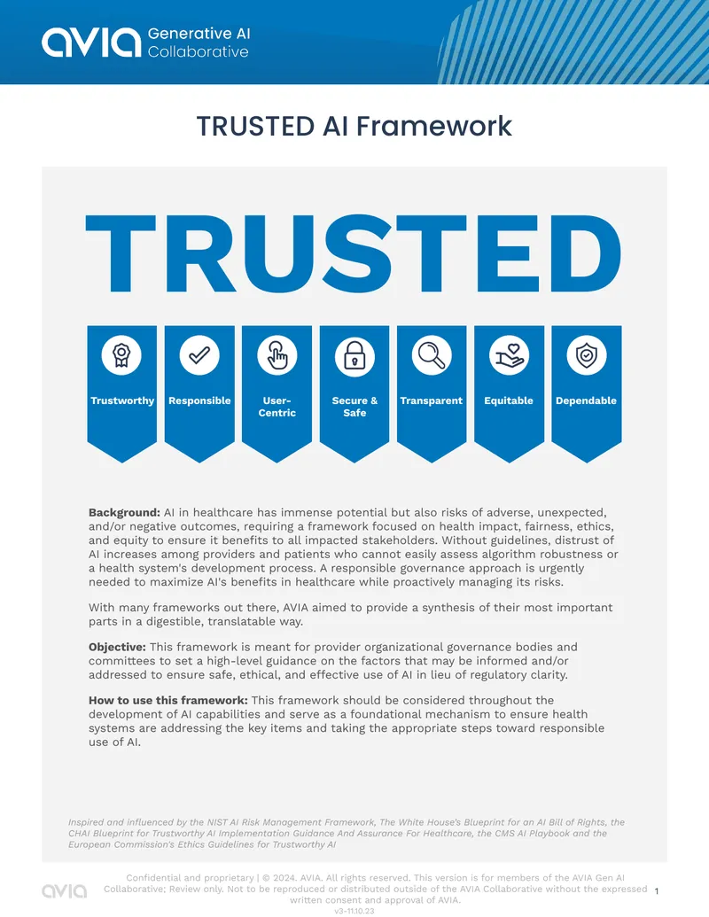 TRUSTED AI Framework for Healthcare Governance
