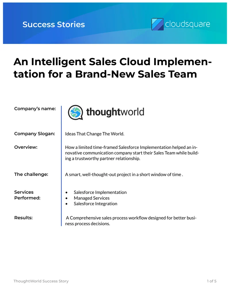 Salesforce Implementation for New Sales Team