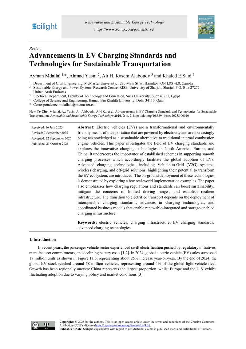 Advancements in EV Charging Standards and Technologies