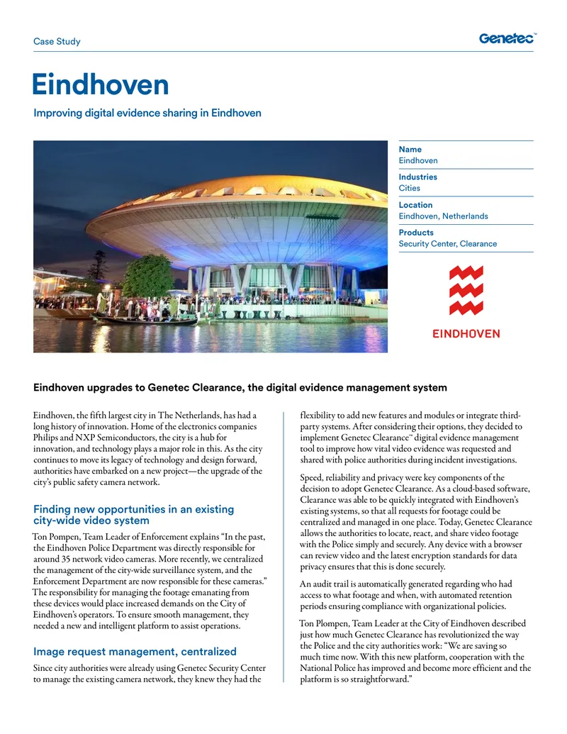 Eindhoven Upgrades Digital Evidence Management System