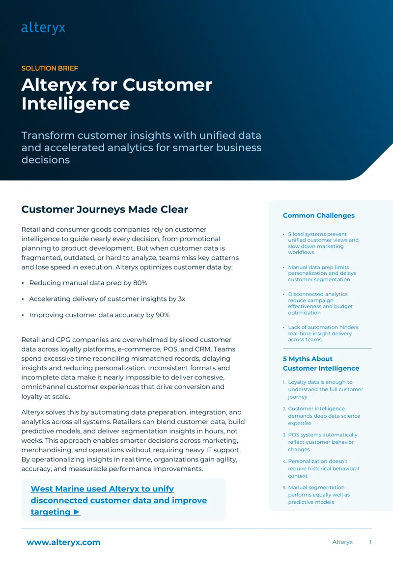 Customer Intelligence Solution Brief preview page 1