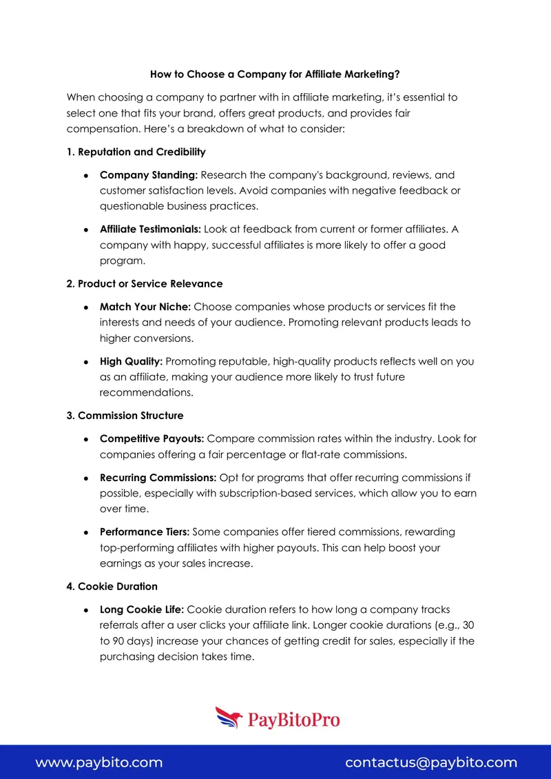 Guidelines for Selecting an Affiliate Marketing Company