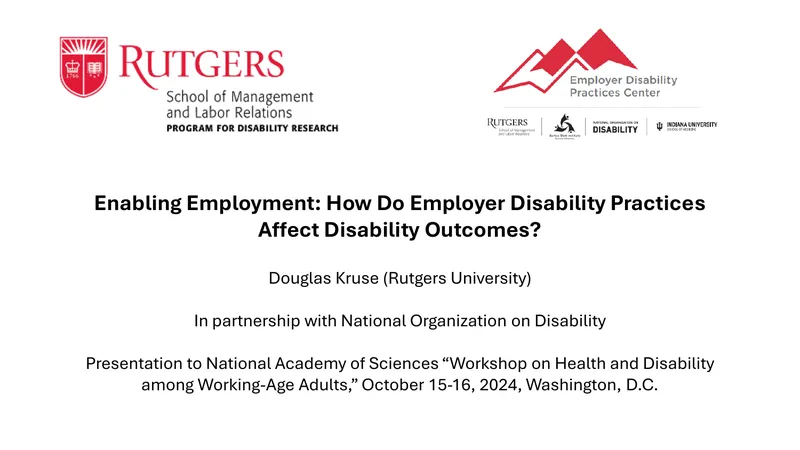 Impact of Employer Disability Practices on Employment Outcomes preview page 1