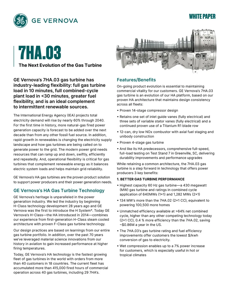 7HA.03 Gas Turbine Technology Overview