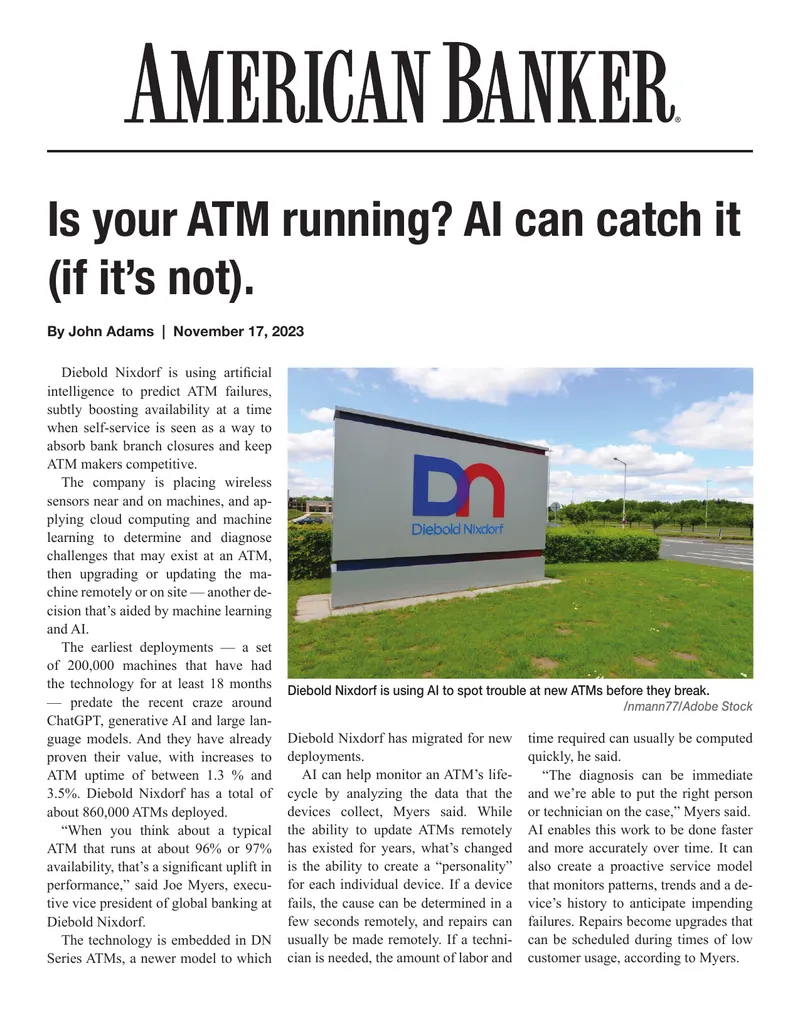 Artificial Intelligence Applications in ATM Maintenance