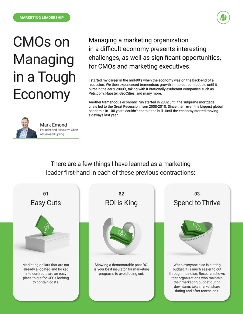 CMOs Managing Marketing in Economic Challenges
