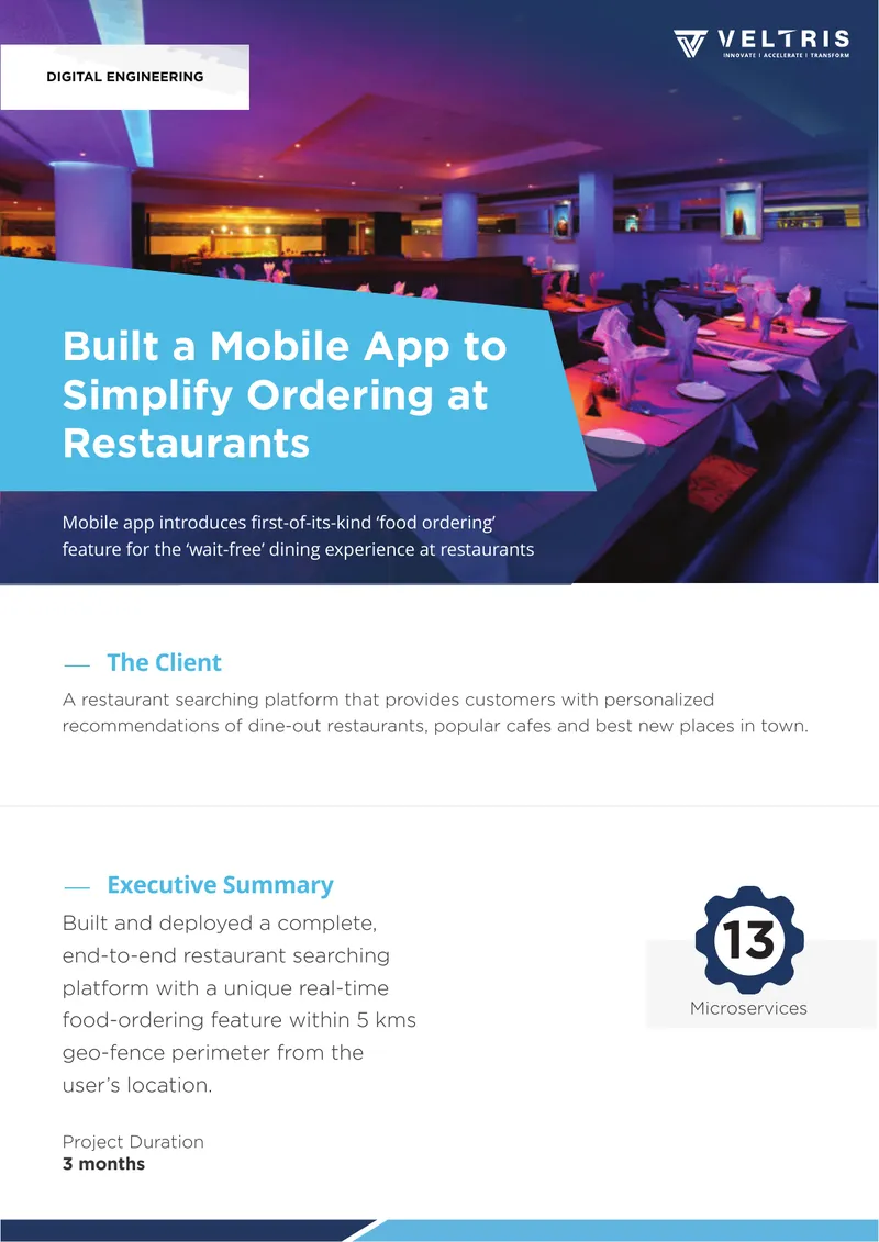 Mobile App for Streamlined Restaurant Ordering
