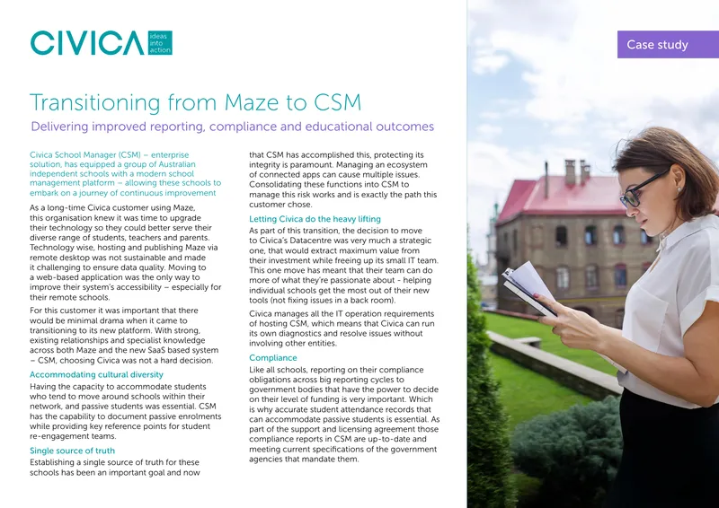 Transitioning from Maze to Civica School Manager