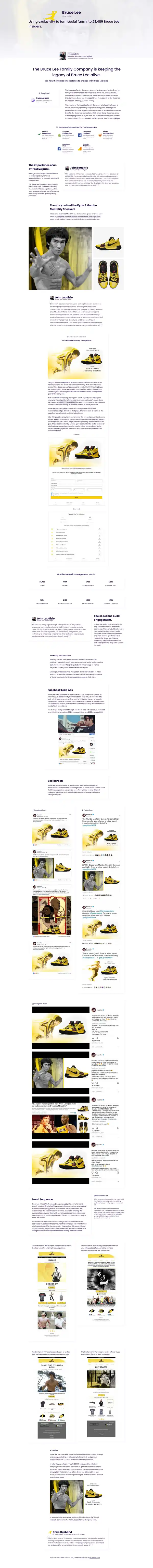 Bruce Lee Social Engagement Sweepstakes Case Study