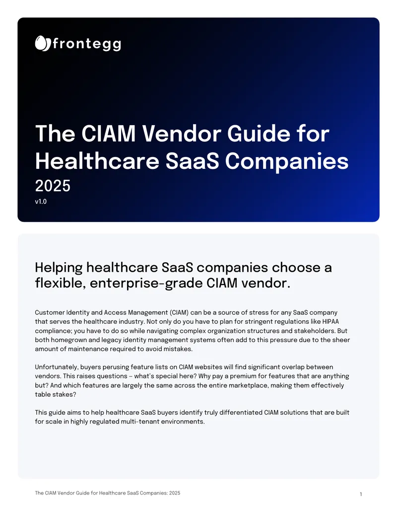 CIAM Vendor Guide for Healthcare SaaS Companies 2025