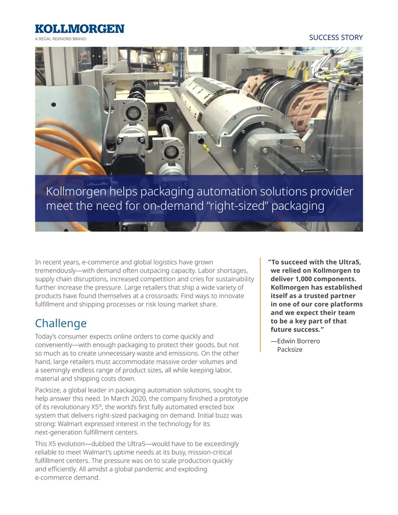 Kollmorgen's Role in Packaging Automation Solutions