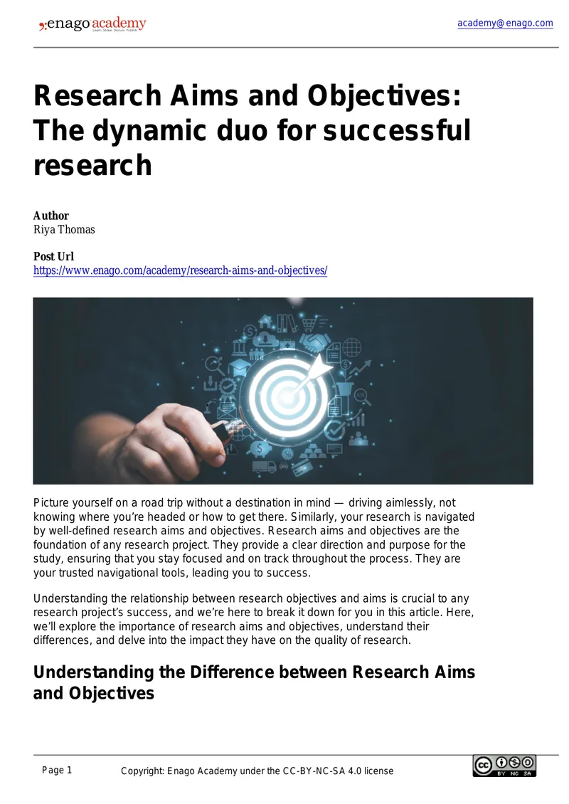 Research Aims and Objectives for Effective Studies