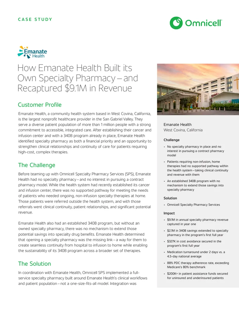 Emanate Health Specialty Pharmacy Case Study