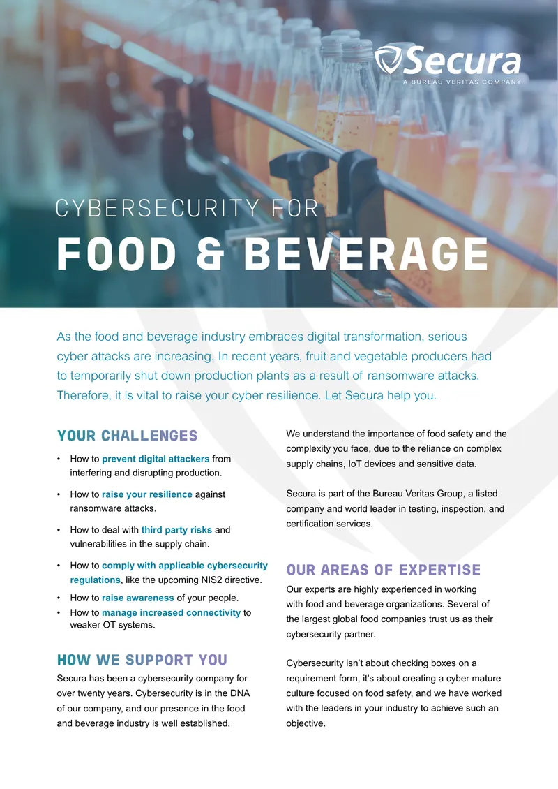 Cybersecurity Strategies for Food and Beverage Industry