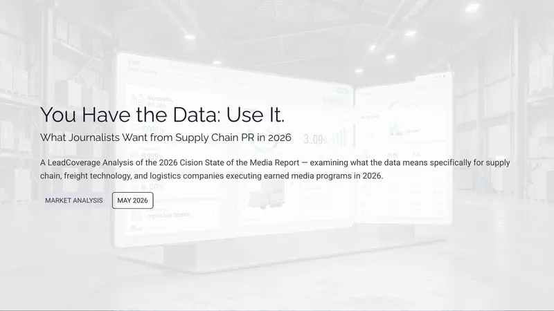Supply Chain PR Insights from Cision Report 2026