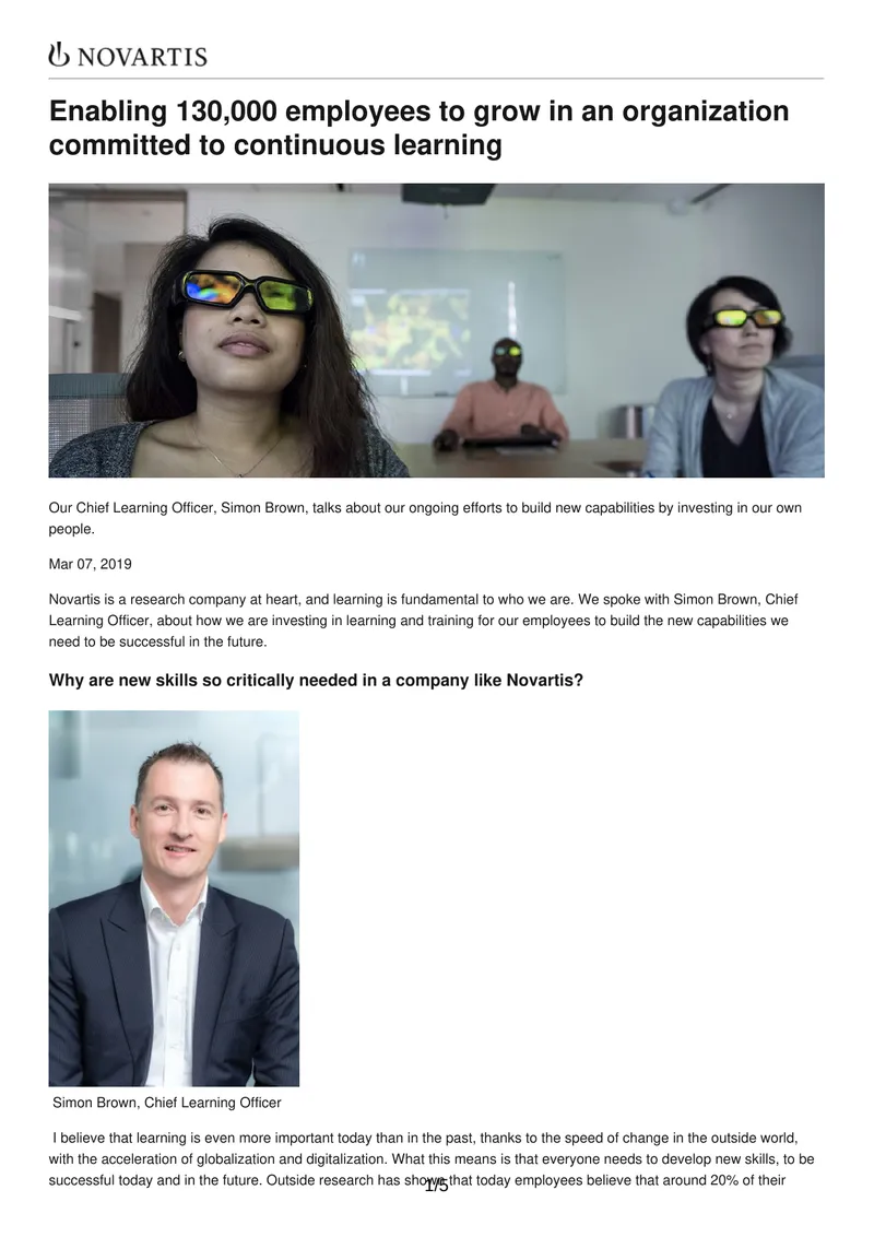 Employee Learning and Development Strategies at Novartis