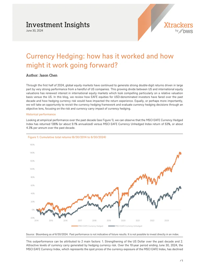 Currency Hedging Framework for EAFE Equities
