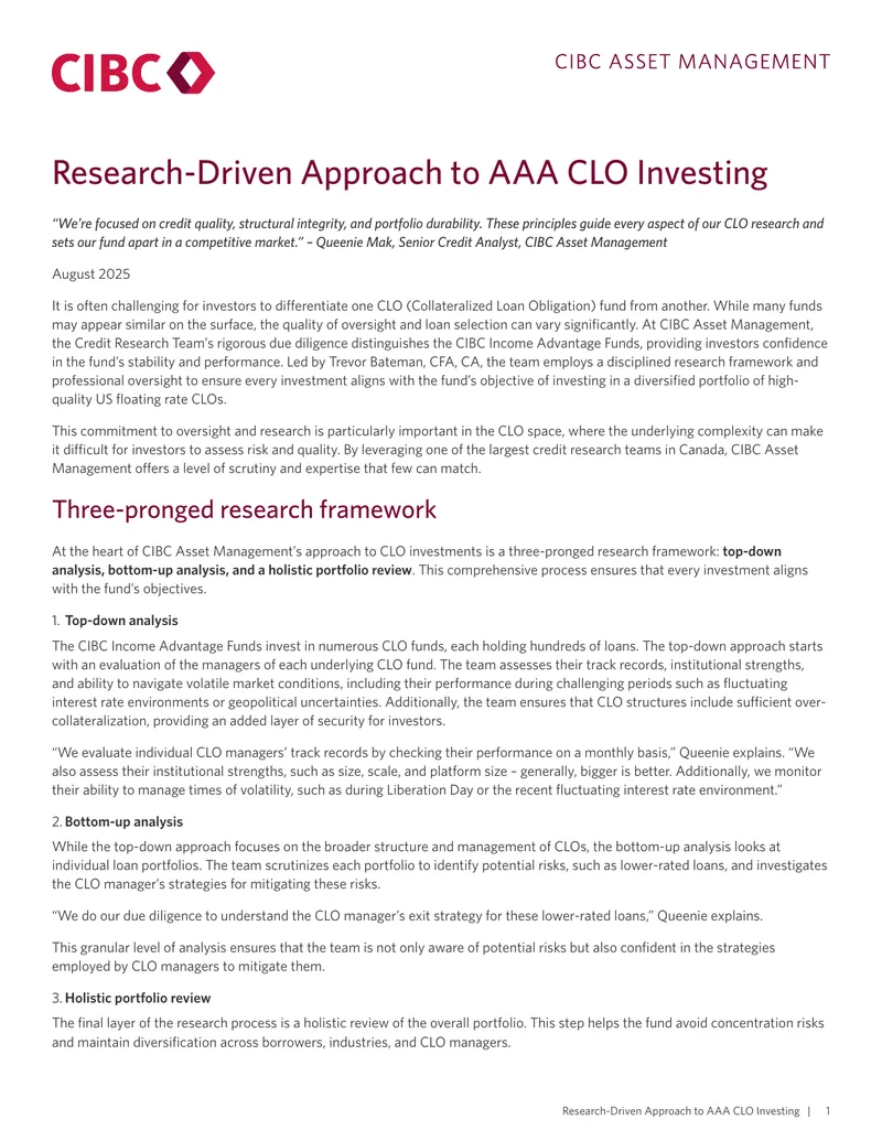 Research-Driven Approach to AAA CLO Investing