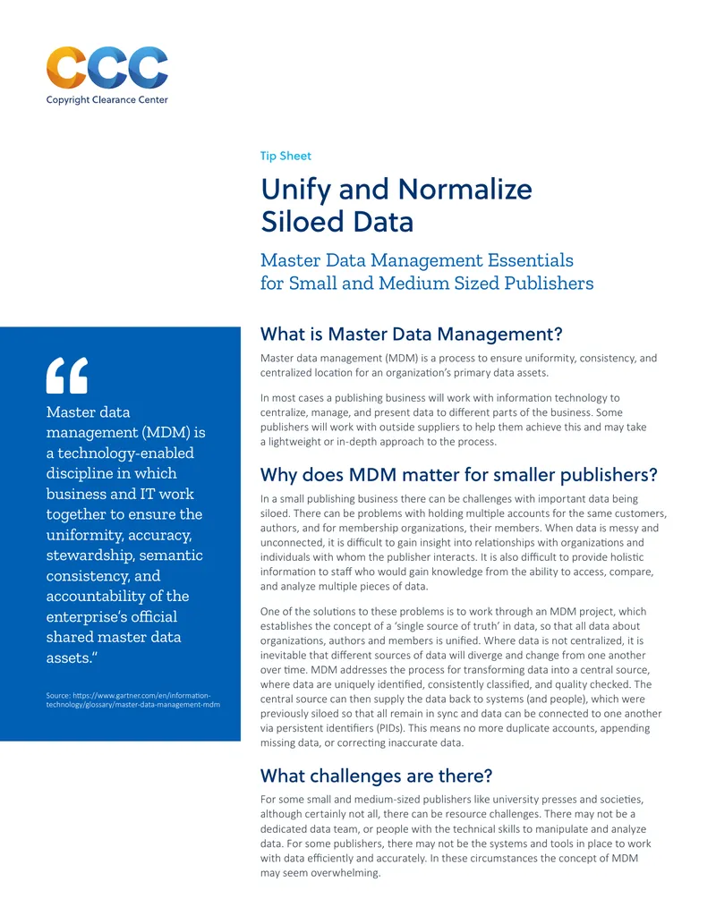 Master Data Management Essentials for Small Publishers
