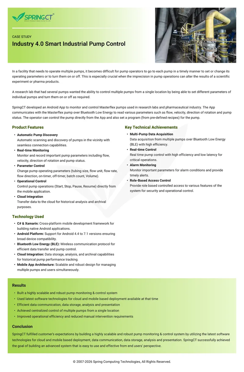 Smart Industrial Pump Control Case Study