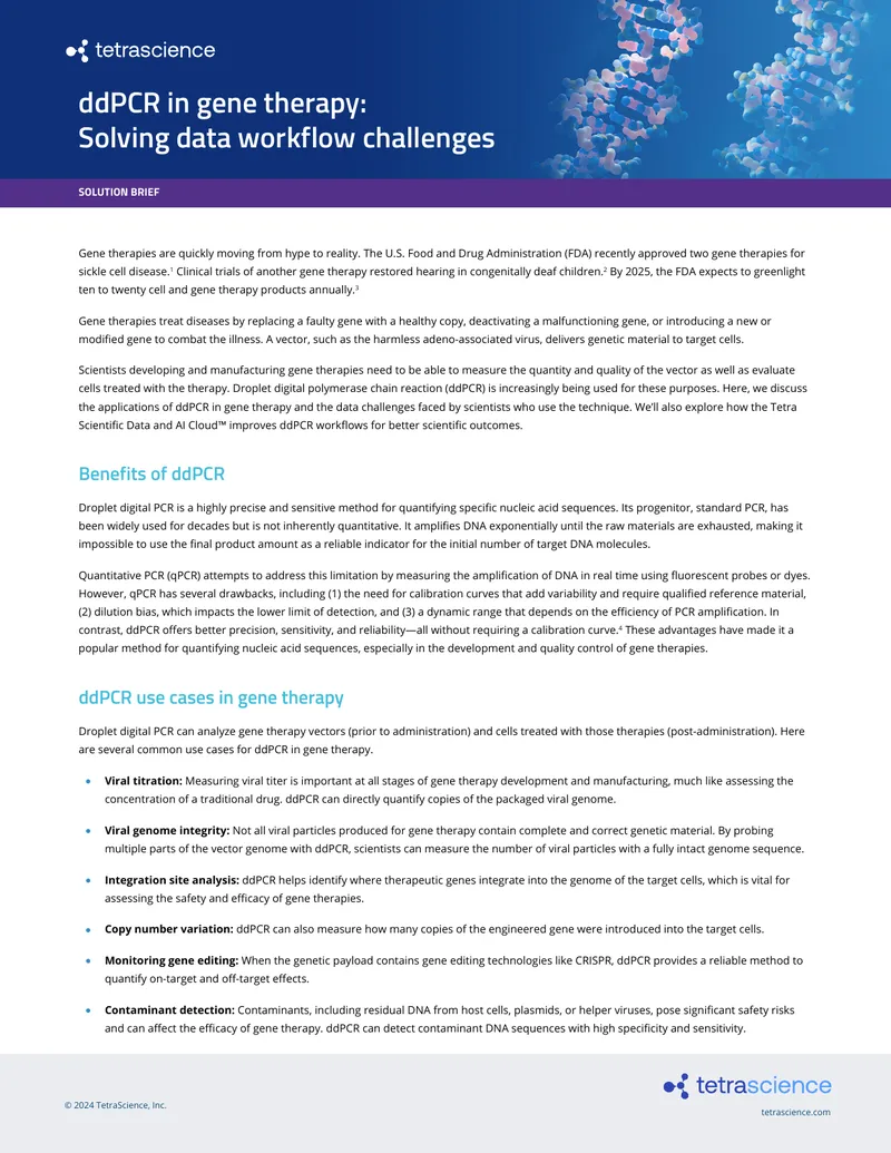 ddPCR Applications in Gene Therapy Workflows