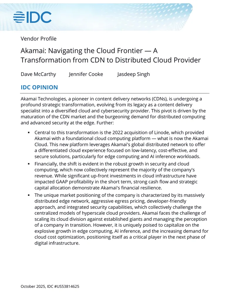 Akamai's Strategic Transformation to Cloud Provider