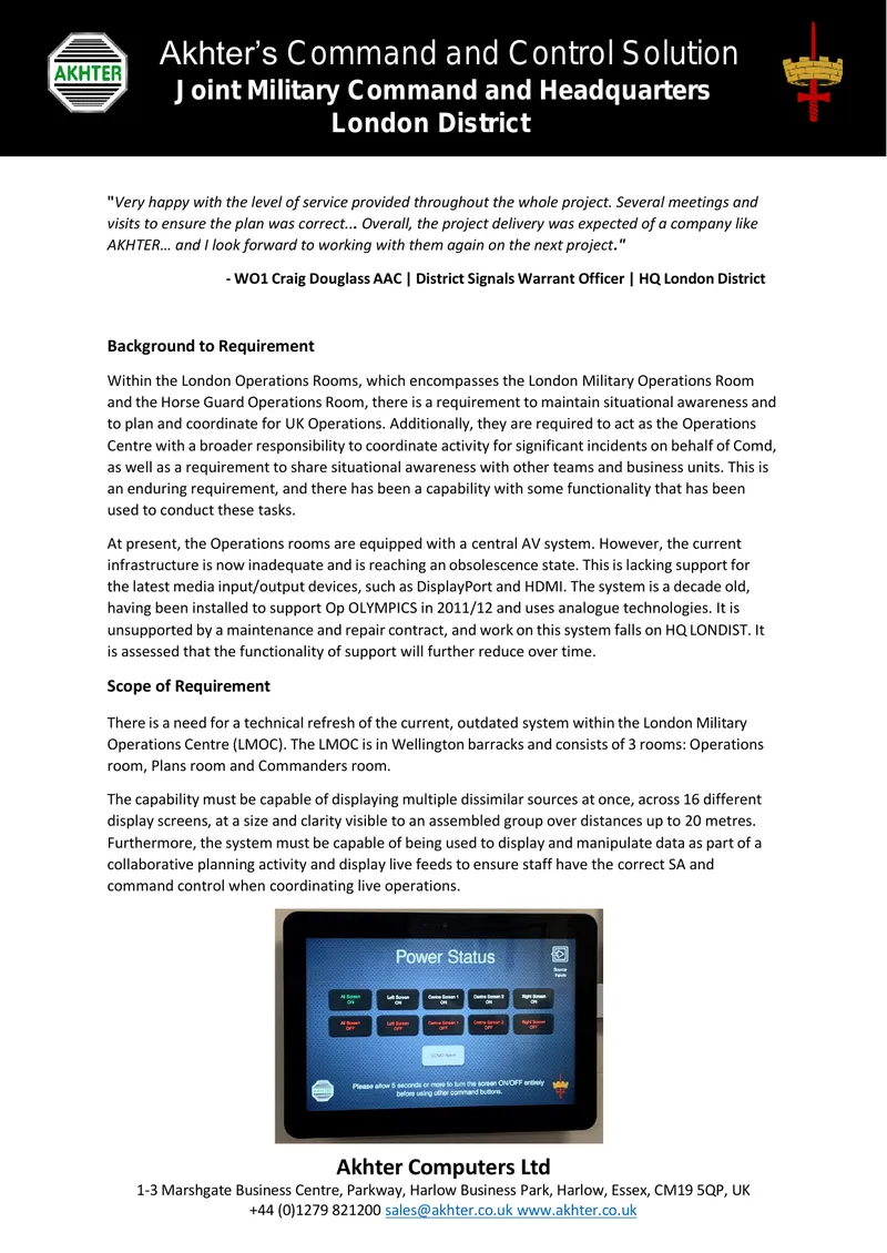 Akhter Command and Control Solution Overview