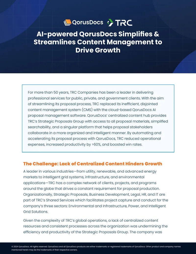 Proposal Management System Implementation at TRC Companies preview page 1