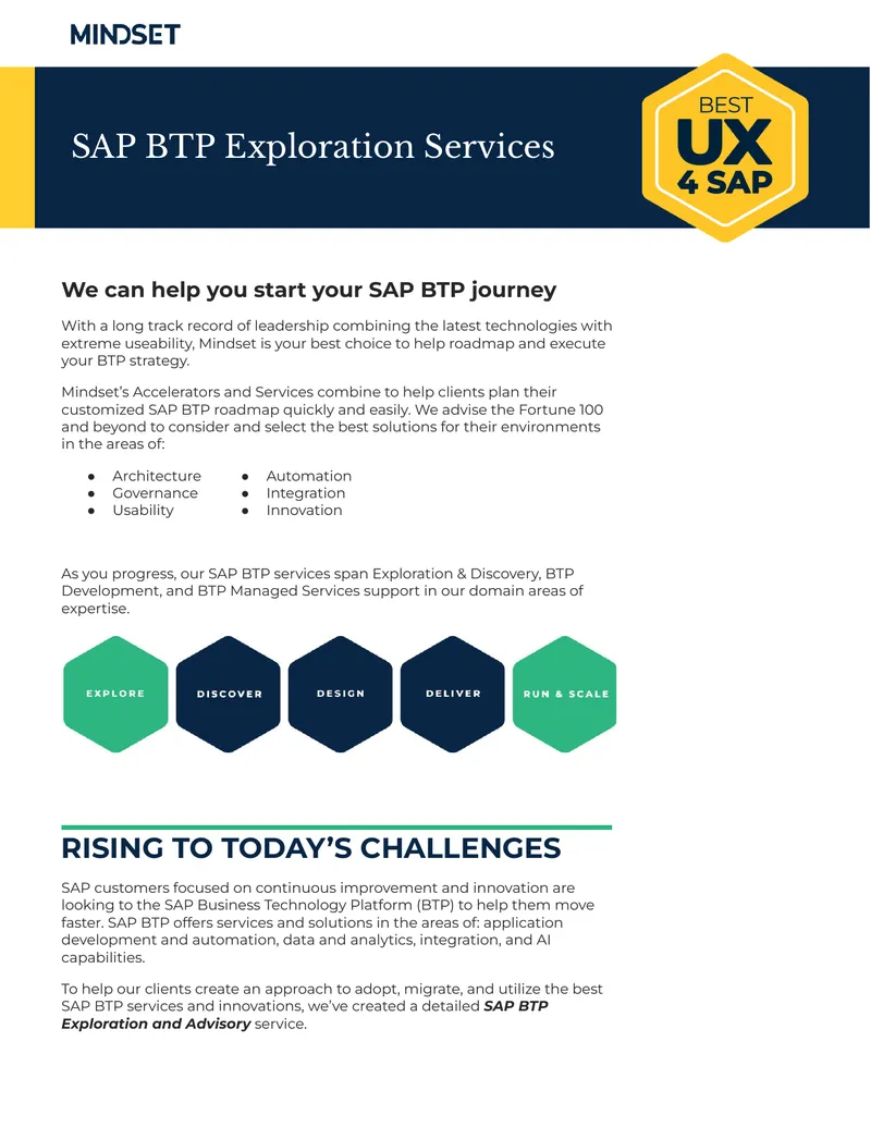 SAP BTP Exploration and Advisory Service Overview