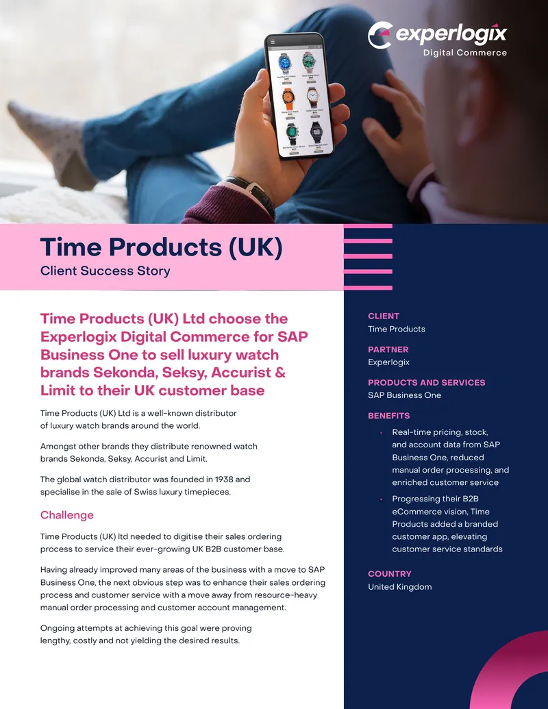 Time Products UK Digital Commerce Implementation
